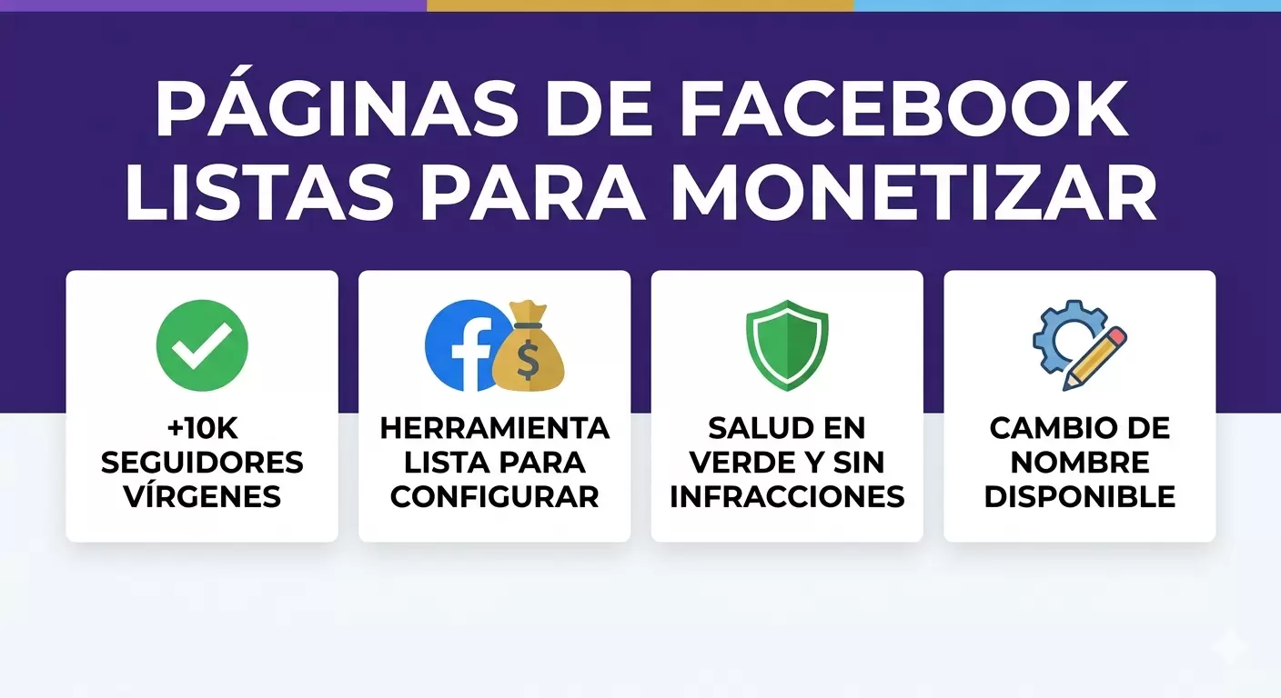 🔥 Páginas de Facebook Listas para Configurar Monetización ¡Entrega Inmediata 24/7!